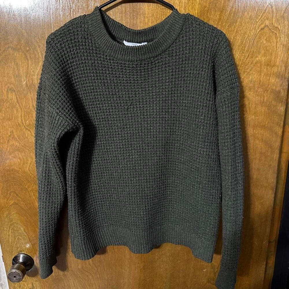 Time-and-tru Women's Green and Brown Jumper